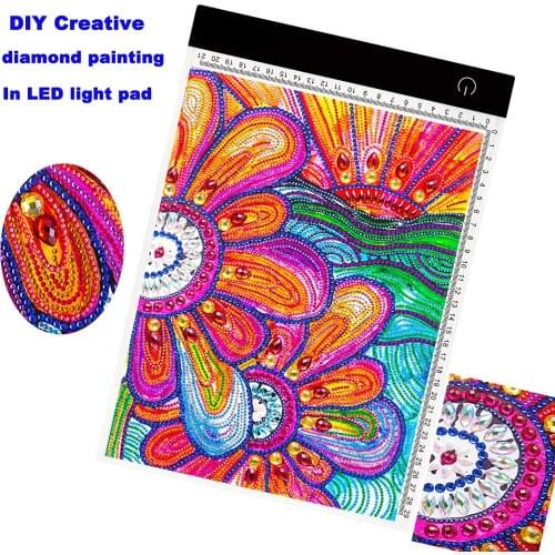5D Diamond Painting A4 Size 33X22CM With scale Led Light Pad Board for Painting Drawing USB Powered Light Board Kit