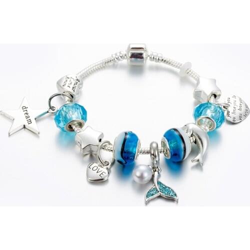 ANNAPAER Fashion Luxury Rhinestone Sea Fish Star Bead Charms Pulseras Mujer Trendy Retro Beads Femme Bangles Pendant Bracelets