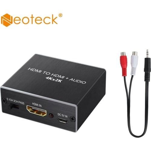 Neoteck HDMI 2.0 Audio Extractor HDMI to Optical TOSLINK SPDIF Analog 3.5mm Headphone Stereo Audio Converter HDR 4K@60Hz Adapter