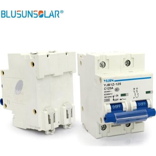 A lot 2 pieces 2P 125A DC440V SOLARB Solar Energy Photovoltaic PV Mini DC Circuit Breaker Used For Solar Power System DL0232