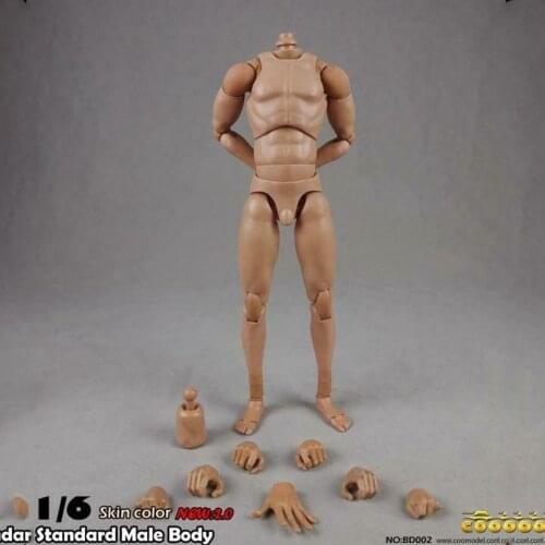 BD002 1/6 Narrow Shoulders Male Body For 1/6 Head Sculpt Standard 27cm Male Figure Body Toys 2.0 Doll Hot Sales