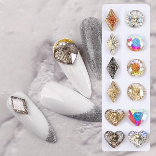 Nail Glitter Transparent Exquisite Shining Rhombic Rhinestone Nail Decoration for Beauty Salon