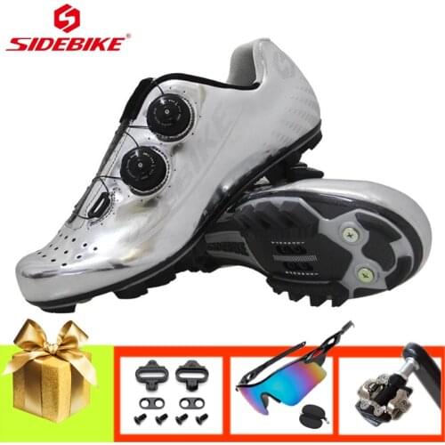 SIDEBIKE Carbon Fiber Sole Mountain Bike Shoes Men Women Superstar Ultra-light Self-locking Athletic Bicycle Riding Mtb Sneakers
