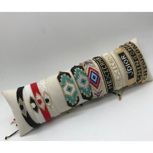 BLUESTAR MIYUKI Bracelet Turkish Eye Bracelet Mexicans Letter Pulseras Mujer Handmade Jewelry Armband