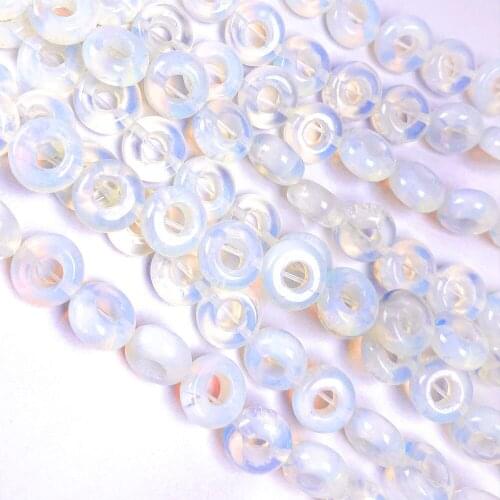 1 Strand 20Pcs 10x4mm White Opal Large Hole Beads For DIY Jewelry Making Accessories 15.5Inch Exquisite Gift