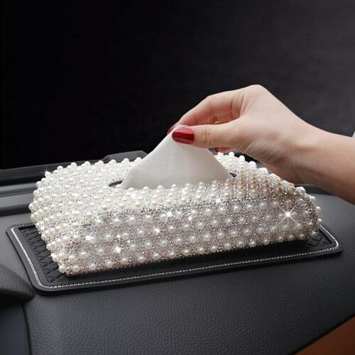 Shinny Tissue Box Cover Rectangular Holder for Home / Car / Office Decor Fashion White NEW