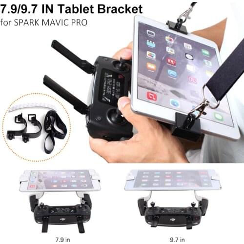 Dual Hook Holder Support 7.9in 9.7in Tablet Bracket Remote Controller Clip for DJI SPARK MAVIC PRO Remote Control with Strap