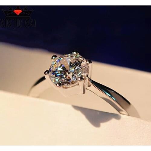 Fashionable Anti-oxidant Anillos Six-Claw Ring with High Quality Zircon Party Jewelry Gifts elegant temperament womens ring