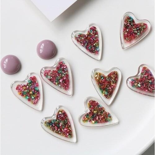 10 PCS 22x27mm Fashion Heart Connectors DIY Resin Earring Accessories For Jewelry Making
