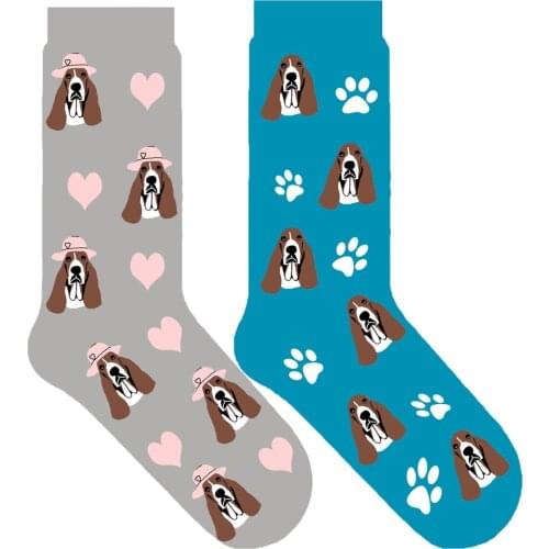 BASSET HOUND socks women with dog paw socks cute crew socks unisex BASSET HOUND dog mom gift novelty puppy present 50pair/lot