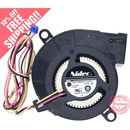 NEW NIDEC G60T12MS2ZZ-52J312 12V 0.30A 6025 6CM Blower Projector cooling fan