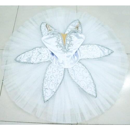 Silver white pancake performance tutus Adult women professional tutu ballet stage costumes Grand Pas Classique tutu dress