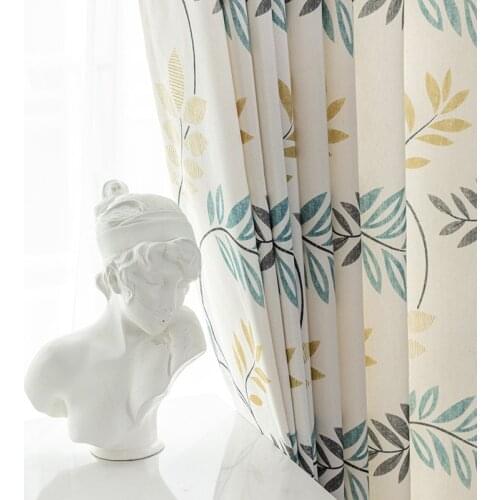 2021 New Modern and Simple Polyester-cotton Printing Blackout Window Curtains for Living Dining Room Bedroom