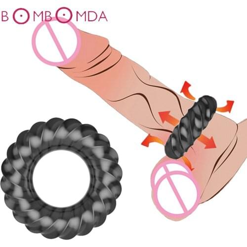 Silicone Cock Ring Penis Enlargement For Men Extender Penis Ring Lock Sperm Scrotal Bound Reusable Delay Ejaculation Sex Toys