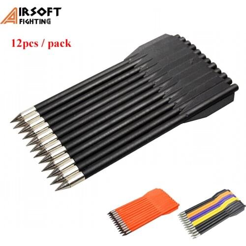 12pcs/Pack Crossbow Bolt Arrows Hunting Shooting Archery Arrow for Crossbow Bolt Archery Recuve Compound Bows Practice Arrows