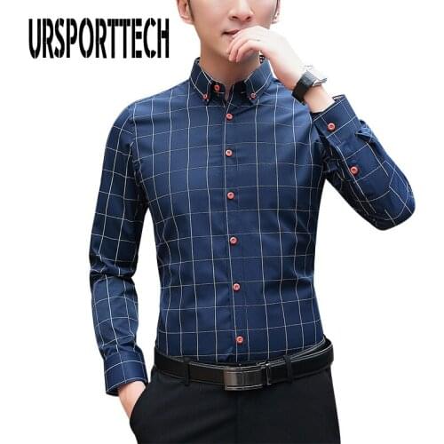 Мужские приталенные рубашки URSPORTTECH China At AliExpress