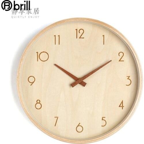 Japanese Silent Wood Wall Clock Large Creative Kids Room Clocks Wall Watches Home Decor Horloge Cuisine Farmhouse Decor Reloj