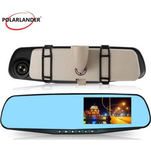4.3" DVR Full HD 1080P Rearview Mirror Car Rear Camera Night Vision Video Registrator Dual Lens Driving Video Recorder Dash Cam