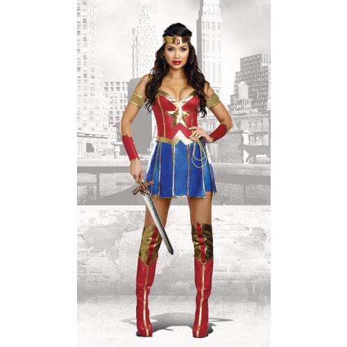 Size M -2XL Women Sexy Superhero Wonder Costume Movie Justice Diana League Prince Cosplay Fanyc Dress
