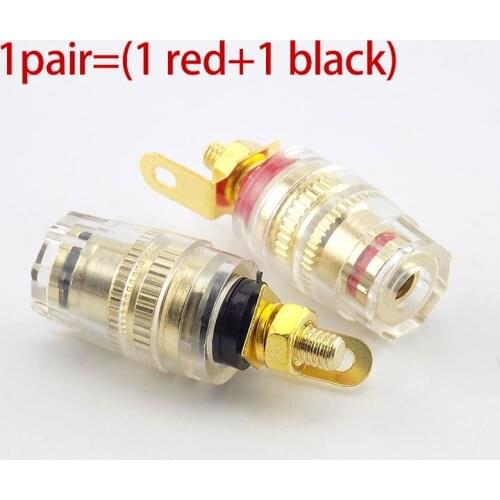 1pair 2pcs Banana Plug Connector 4mm Thread Medium Amplifier Speaker Spade Terminal Binding Post Banana Socket Connector 33MM