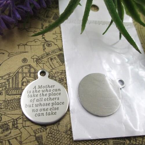 20pcs--"A Mother Is She Who Can Take..."stainless steel charms 5 styles for choosing DIY Charms for necklace bracelets