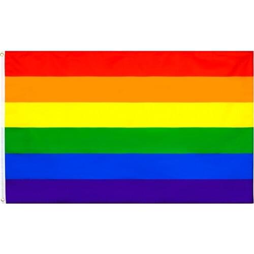 3x5ft/90x150cm Gay Pride Peace Rainbow Flag 6 stripes LGBT Lesbian Banner