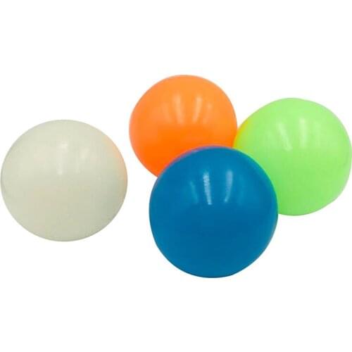 4pcs Stress Relief Sticky Squeeze Wall Balls Noctilucent Luminous Toy Sticky Ball Funny Gadgets Squishies Anti Stress