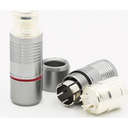 4pcs Hi-End Silver plated Brass Male female XLR Connector audio XLR balance plug connector for hifi plug