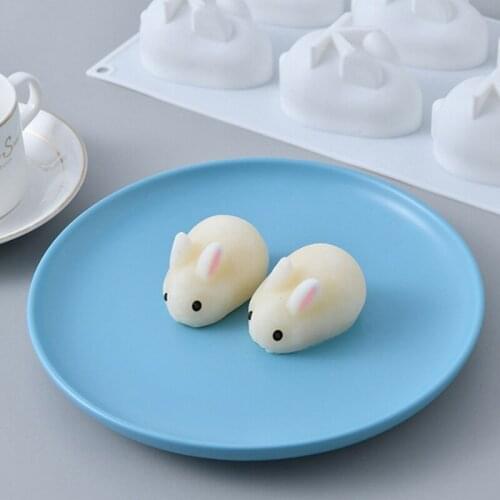 6 Forms 3D Rabbit Silicone Moulds New Cake Decorating Children Handmade DIY Cake Molds Silicone Molds Baking Dessert Mousse