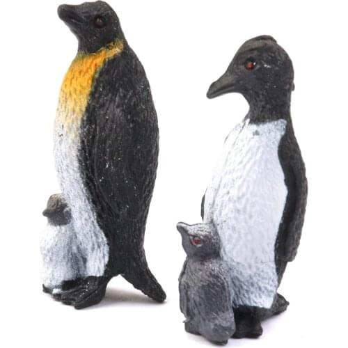 ABWE Best Sale Plastic Penguin Ocean Animal Toy Model Gift 8pcs Black + White