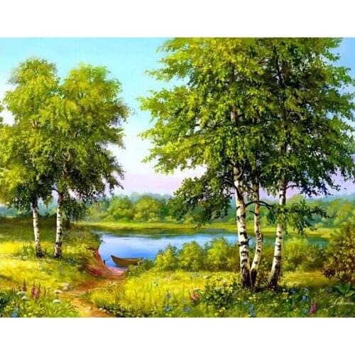 5D DIY Diamond Painting Landscape Cross Stitch 40x30 Patterns Full Drill Resin Diamond Painting kits for Embroidery with Beads