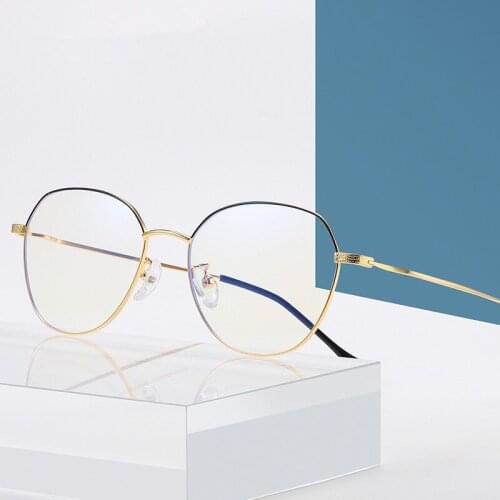 Anti Blue Light Goggle Blocking Glasses Round Alloy For Computer Protection Women Men Vintage Retro Classic Glasses Frame