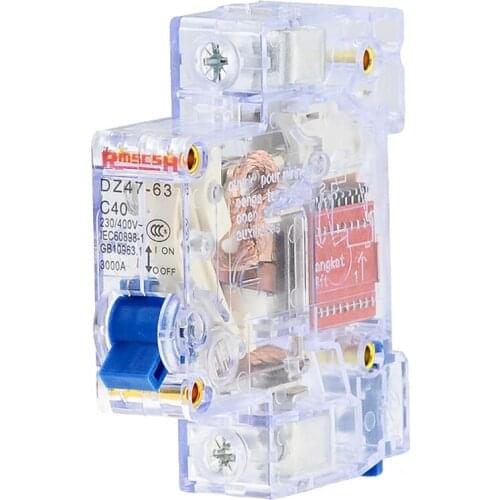 1PCS DZ47-63 1P Transparent DC 6A 10A 16A 20A 25A 32A 40A 50A 63A DC250V Mini Circuit Breaker