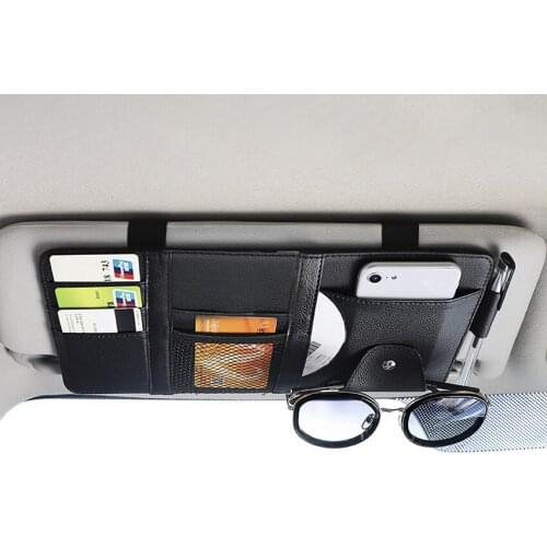 Car Sun Visor Organizer, Auto Interior Accessories Storage Pocket Holder Car Truck Sun Visor Case Bag for Pen CD Card Document