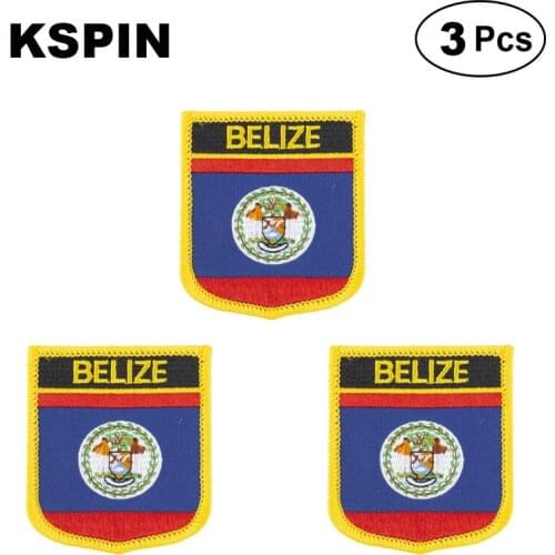 Belize Shiled Shape flag patches national flag patches for Cothing DIY Decoration