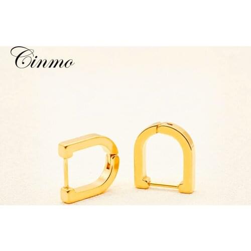 Cinmo Stainless Steel Piercing Earrings Arch Shape Cute Korean Punk Rock Stud Earrings For Men Women Wholesale Party Jewerlry
