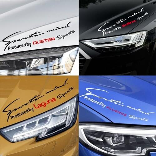 For Renault Duster Megane Scenic Logan Laguna Dacia Zoe Koleos Fluence Sandero Car head cover Reflective Lamp Eyebrow Sticker