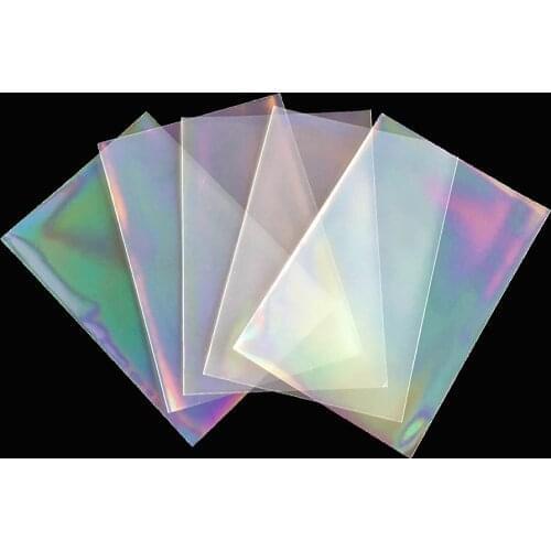 100PCS AEGIS GUARDIAN Rainbow Laser Foil 65x90mm Card Sleeves Mtg Pokemon Protector Holographic Foil Film Card Binder Tarot