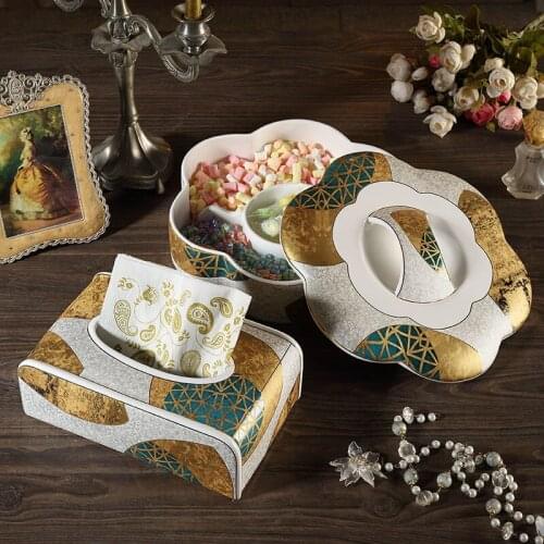 Tissue Box Ceramic Removable Organizer Box Candy Box Dry Fruit Plate For Livingroom Useful Housewear & Furnishings Bread Shape