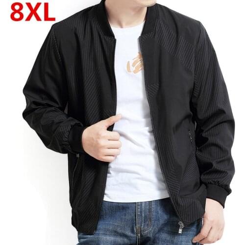 Plus 8XL 6XL 5XL 4XL New Mens Jackets Spring Autumn Casual Coats Solid Color Outwear Male Bomber Jacket Mens Brand Clothing