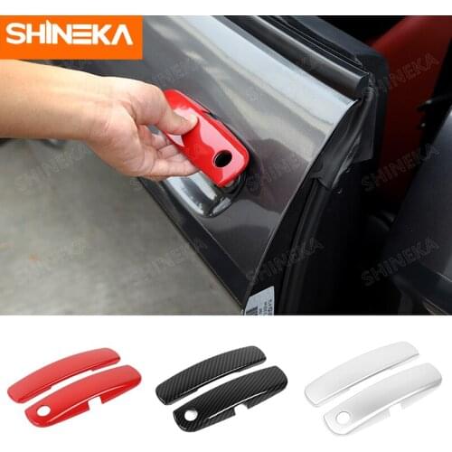 SHINEKA Exterior Stickers For Dodge Challenger Car Door Handle Trim Cover Stickers Accessories For Dodge Challenger 2012-2019