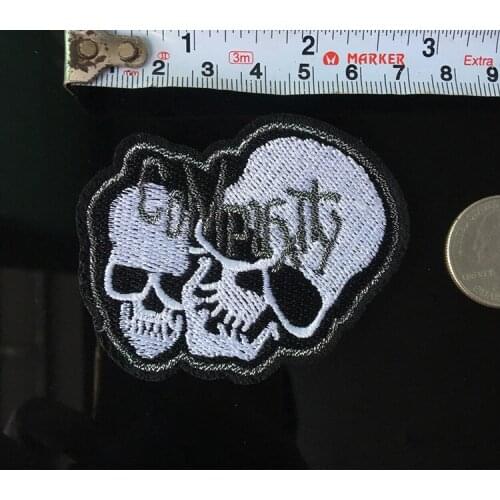 PGY Jeans Badges Punk Patch Rock Band Skull Patch Biker Iron On Cheap Embroidered Motorcycle Patches For Clothes Stickers