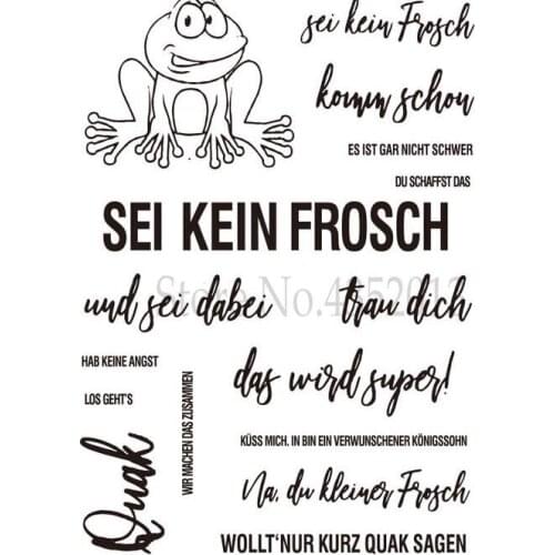 German Frog Transparent Clear Silicone Stamp Seal for DIY Scrapbooking photo Album Decorative Clear Stamp Sheets X0305