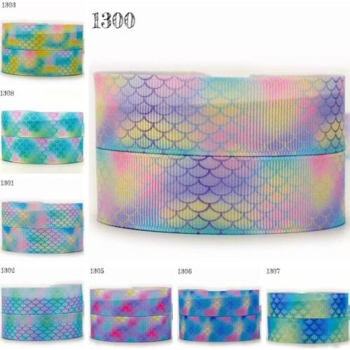 New 7/8" 22mm colorful fish scale ribbon grograin ribbon printed ribbon tape Free shipping