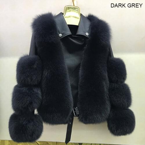 Real fox fur coat Women real fur coat natural fur Biker Jacket Overcoat fur jackets for women fur coat women fox fur jacket