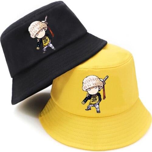 Anime One Piece Sunscreen Man Bucket Hat Outdoor Fisherman Hats Women Summer Hip Hop Beach Sun Caps Streetwear Bob Chapeau