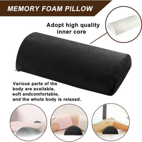 Half Moon Bolster Semi-Roll Pillow Ankle Knee Support Elevation Back Lumbar Neck Pain Relief Premium Quality Memory Foam Pillow3
