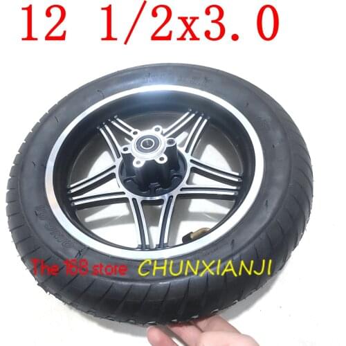 Size 12 1/2 X 3.0 Inflation Wheel with Disc Brake Hole Rims Fits Electric Scooters and E-Bike Folding Bicycle 12 Inch Wheel Tyre