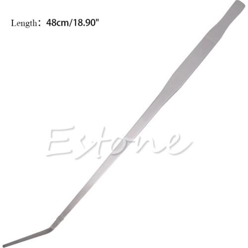 Aquarium Live Tank Curve Plant Long Tongs Stainless Steel Tweezers 27/38/48cm