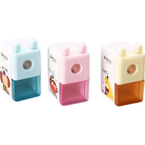 Cute Kawaii Lovely Plastic Single Hole Pencil Sharpener Creative Stationery Gifts For Kids School Supplies Sharpeners 3 types